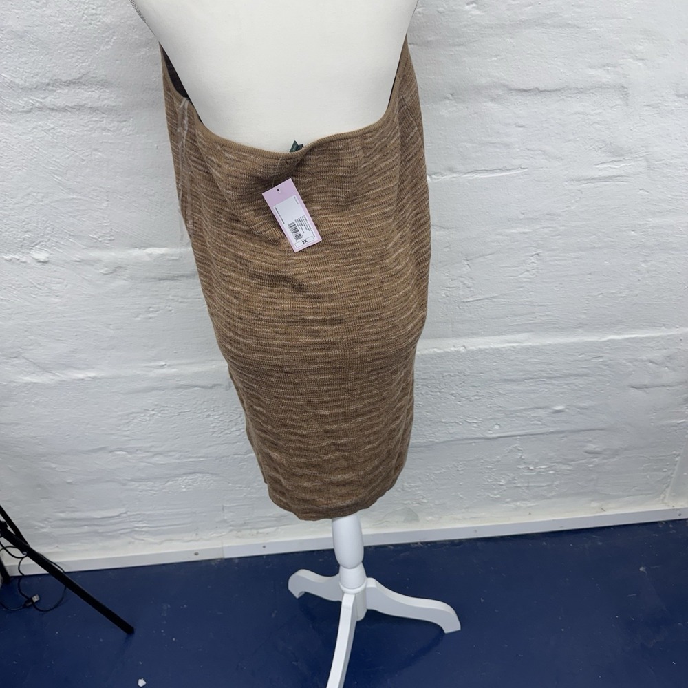 Women's Size 2X Wild Fable Light Brown Space Dye Sweater Knit Halter Dress (JN) - Picture 3 of 7